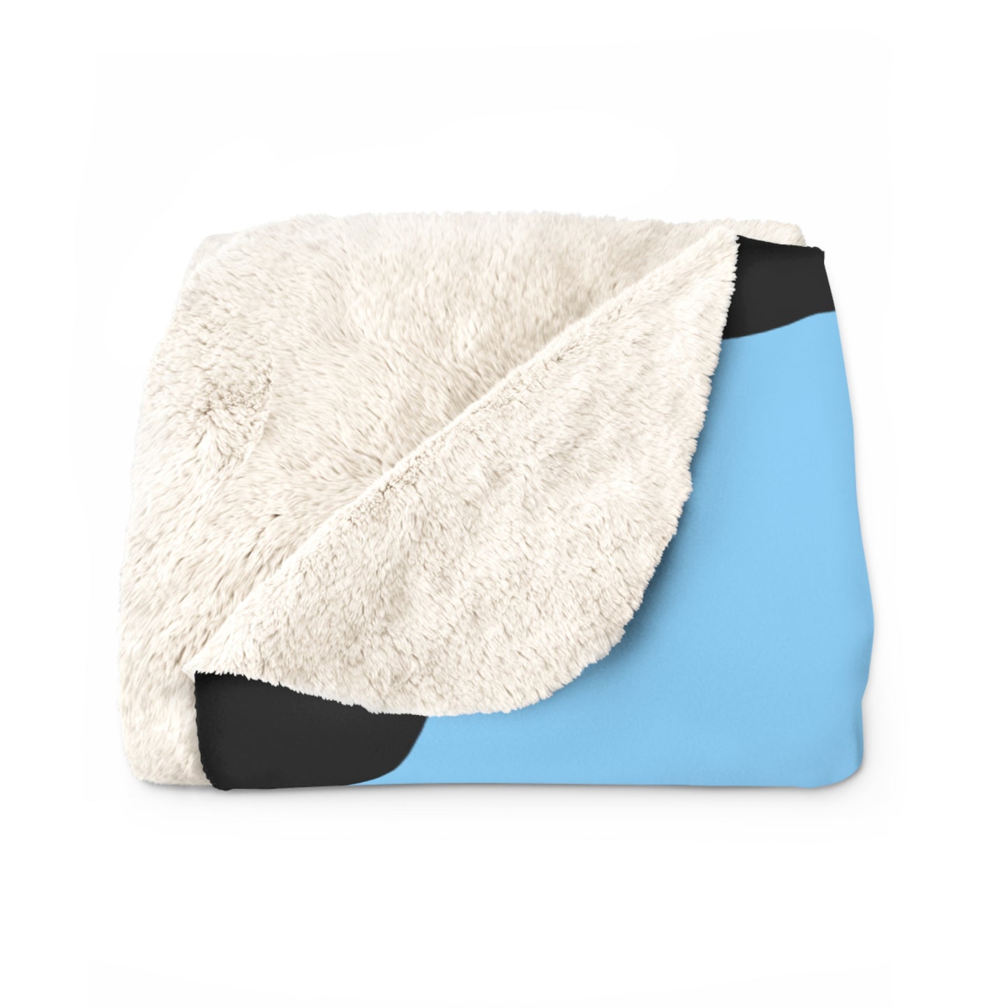 Light Blue, Black Retro Polka Dots Blanket Throw