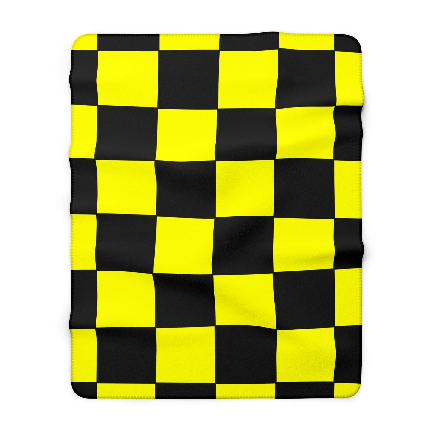 Yellow, Black Retro Check Blanket Throw