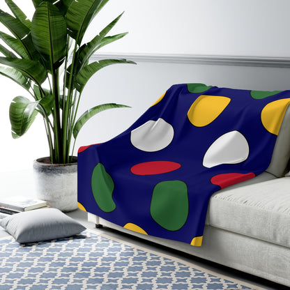 British Virgin Islands Retro Polka Dots Blanket Throw