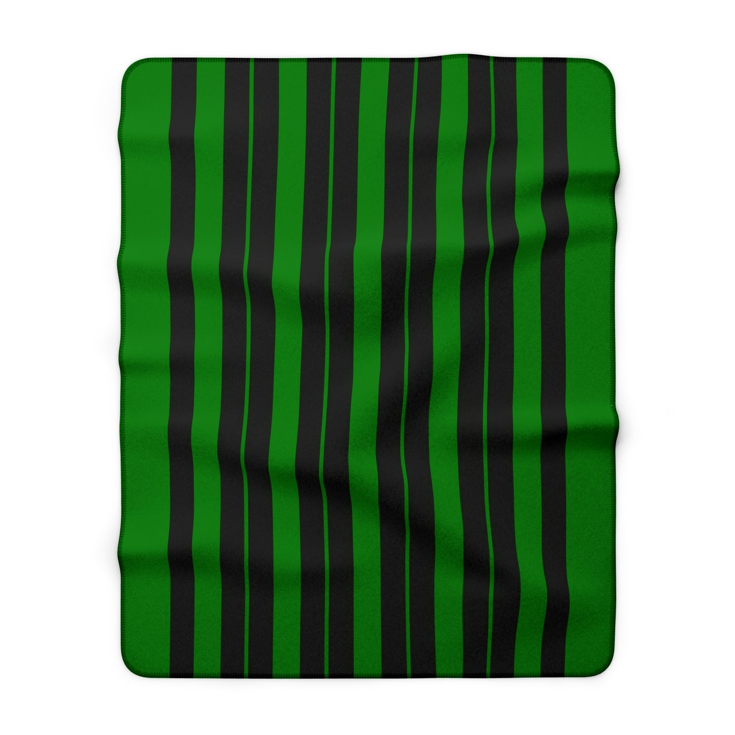 Green, Black Retro Stripes Blanket Throw