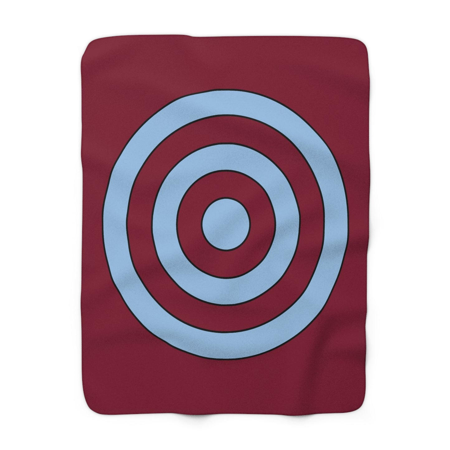 Claret, Blue Retro Target Blanket Throw