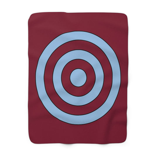 Claret, Blue Retro Target Blanket Throw