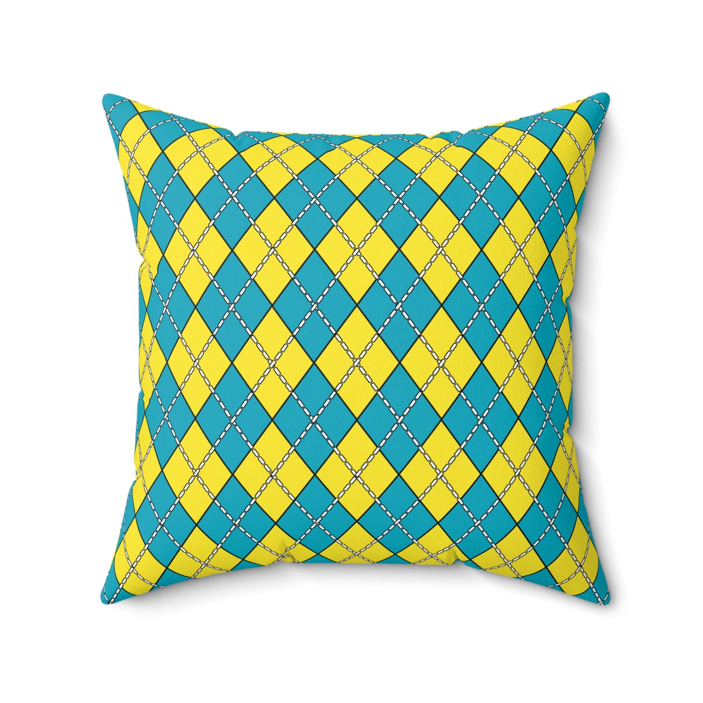 Kazakhstan Retro Argyle Cushion Pillow