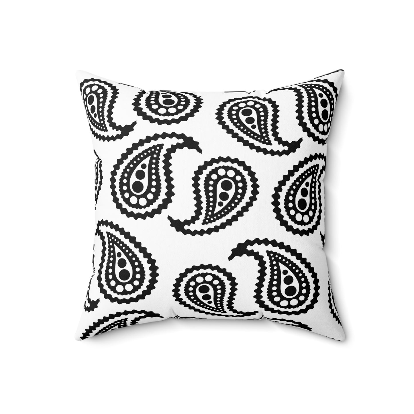 White, Black Retro Paisley Cushion Pillow