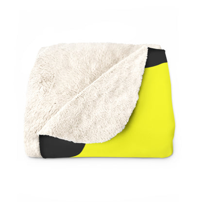 Yellow, Black Retro Polka Dots Blanket Throw
