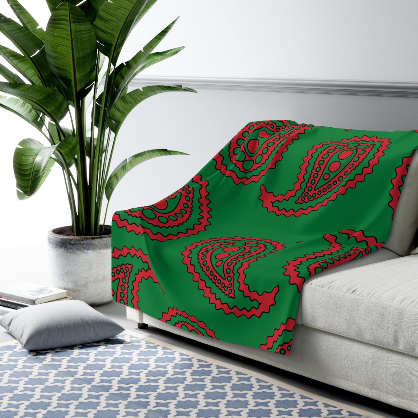Turkmenistan Retro Paisley Blanket Throw