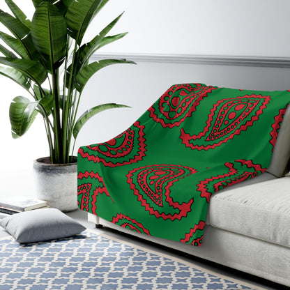 Turkmenistan Retro Paisley Blanket Throw