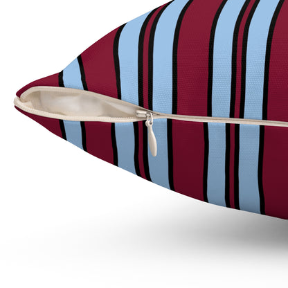 Claret, Blue Retro Stripe Cushion Pillow