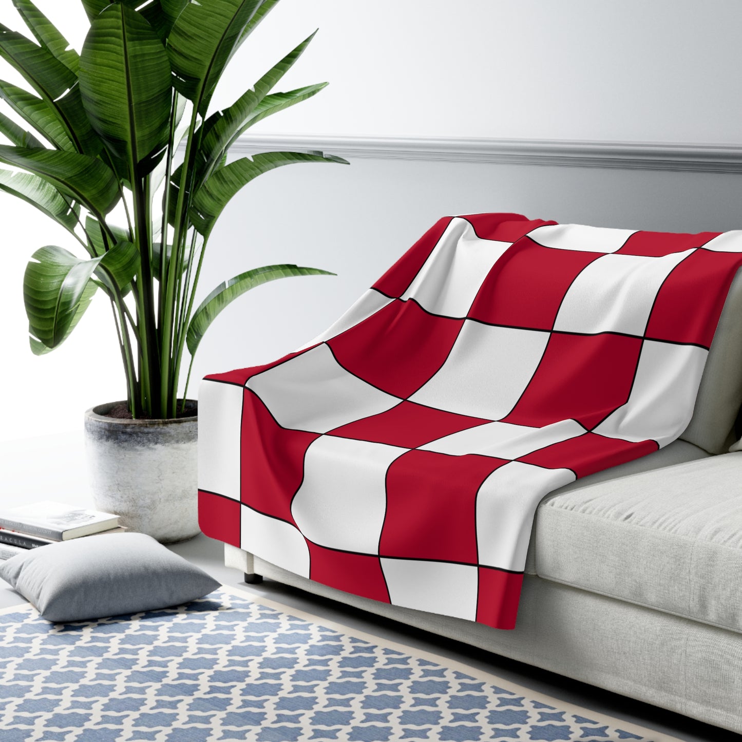 Japan Retro Check Blanket Throw