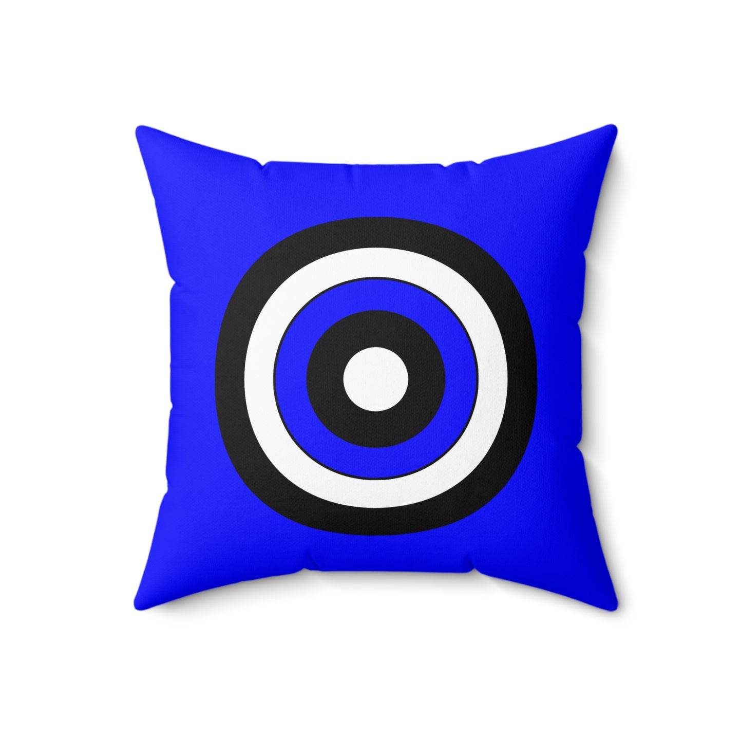 Blue, Black, White Retro Target Cushion Pillow