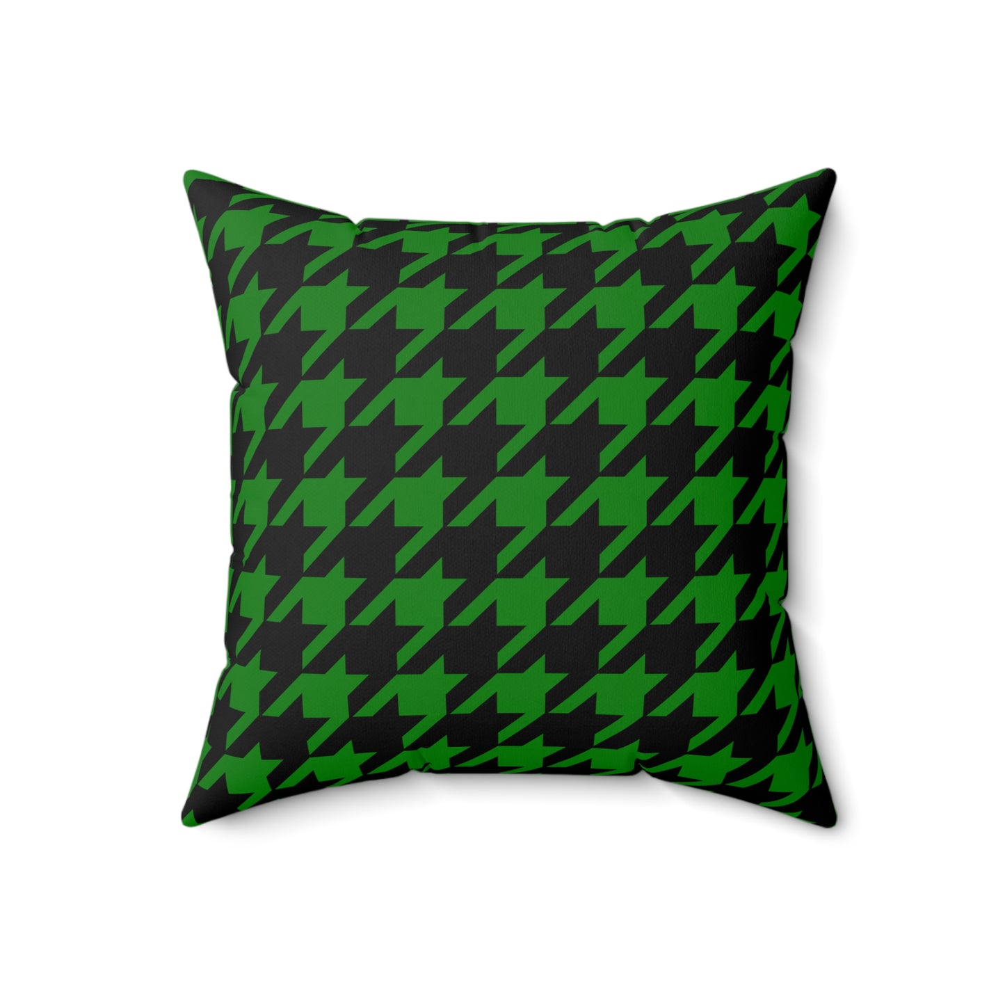 Green, Black Retro Houndstooth Cushion Pillow