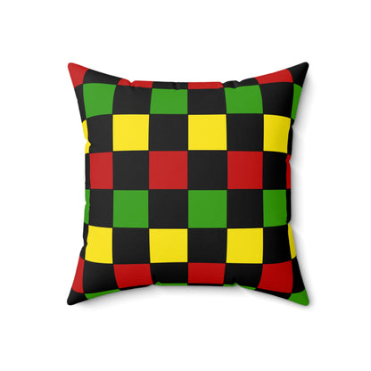 Saint Kitts And Nevis Retro Check Cushion Pillow