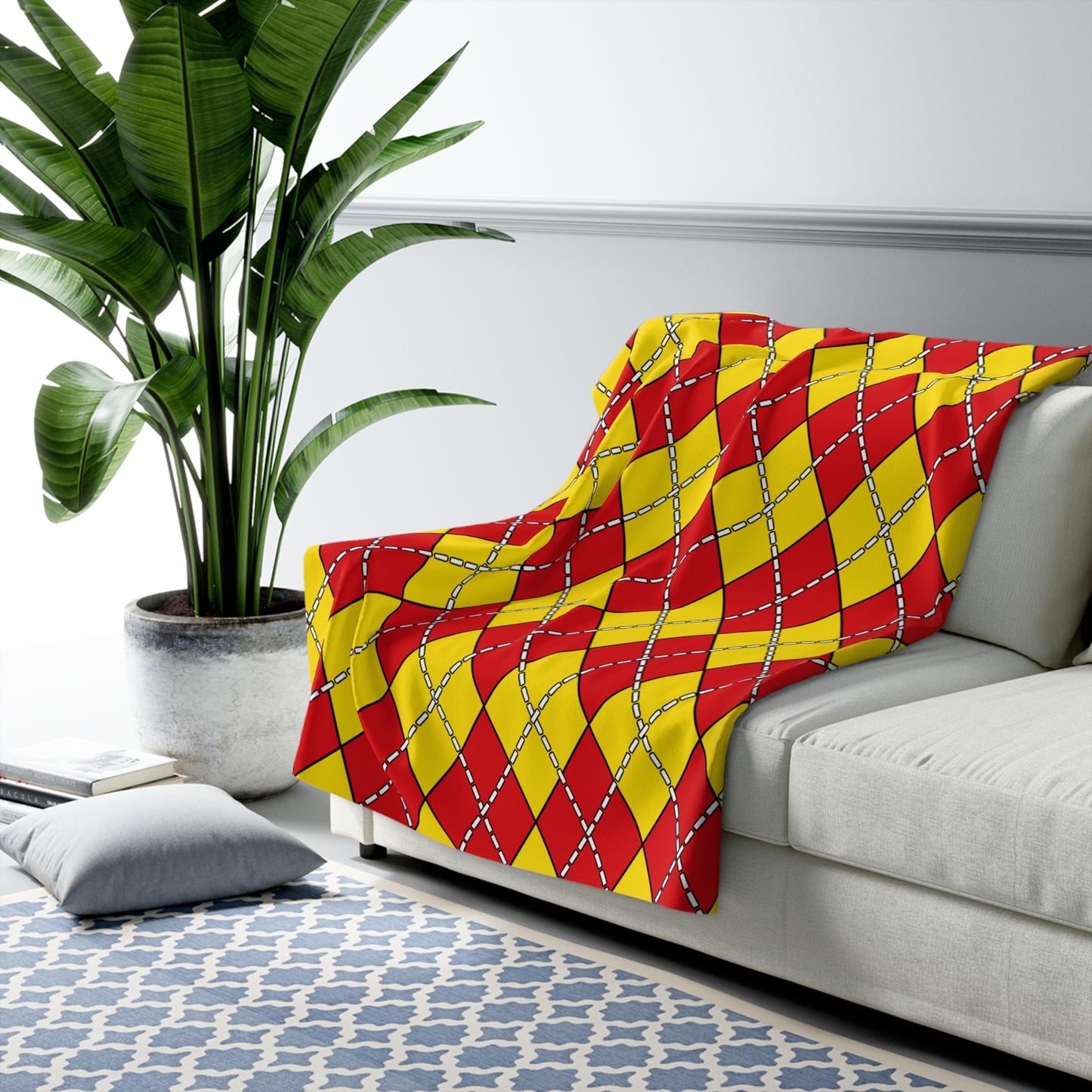 Catalonia Retro Argyle Blanket Throw