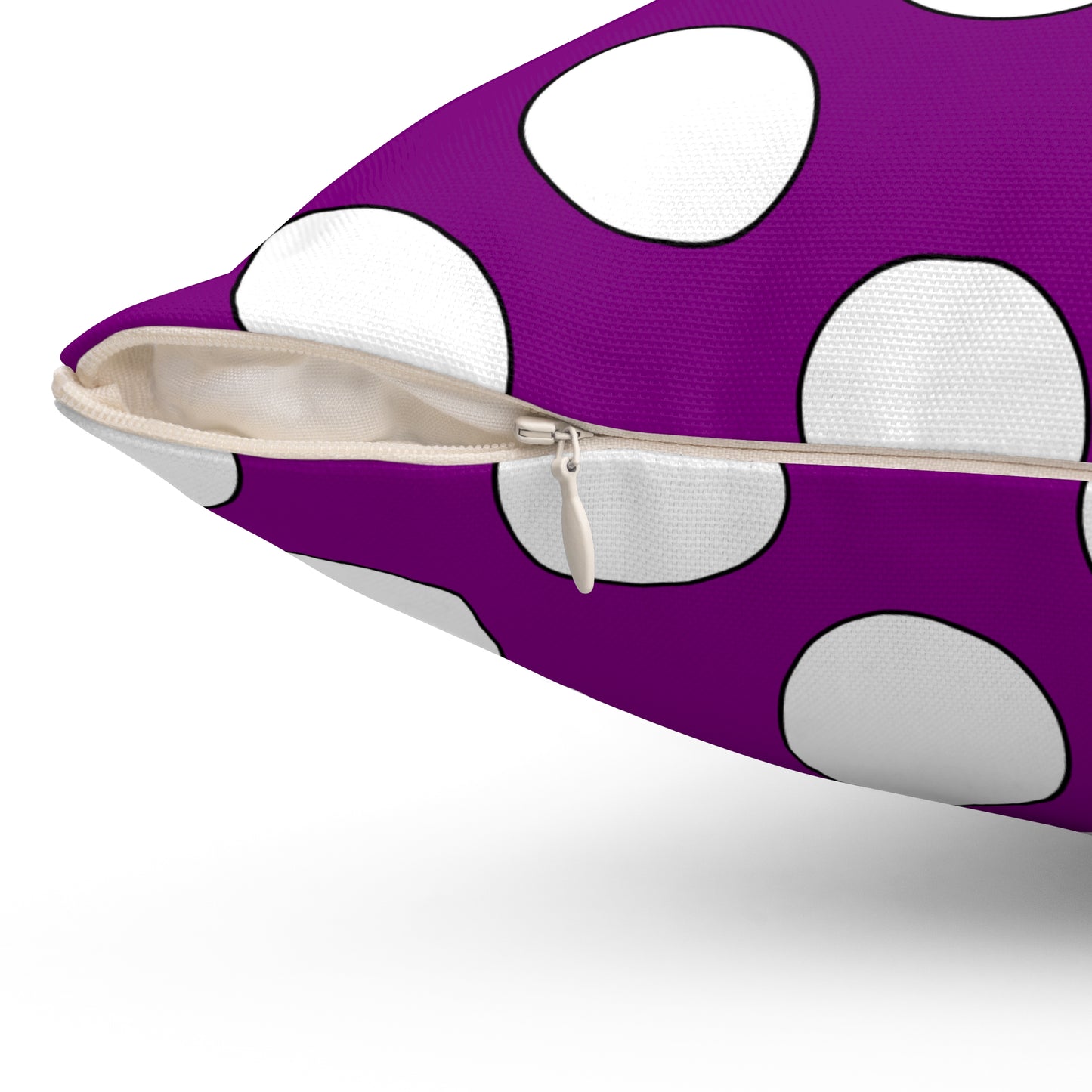 Purple, White Retro Polka Dots Cushion Pillow