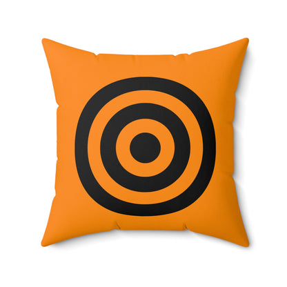 Dark Orange, Black Retro Target Cushion Pillow