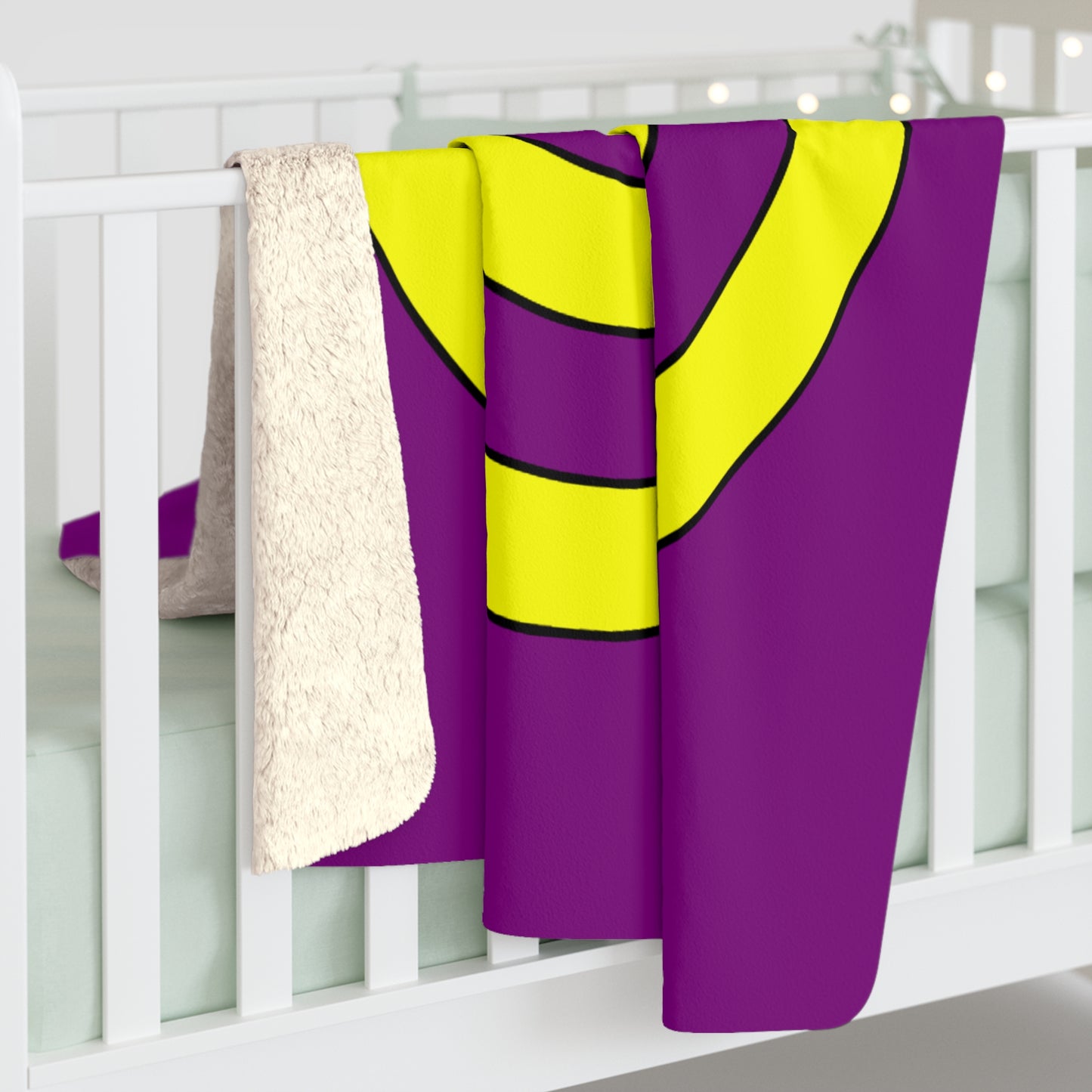 Purple, Yellow Retro Target Blanket Throw
