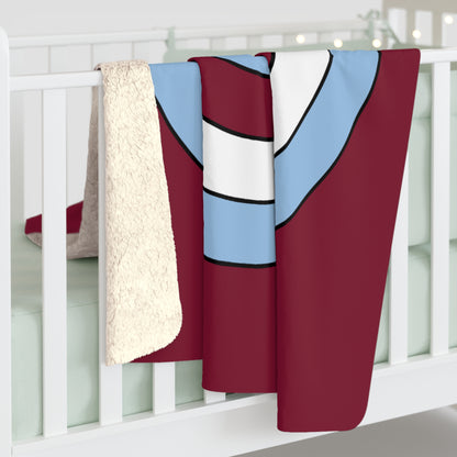 Claret, Blue, White Retro Target Blanket Throw