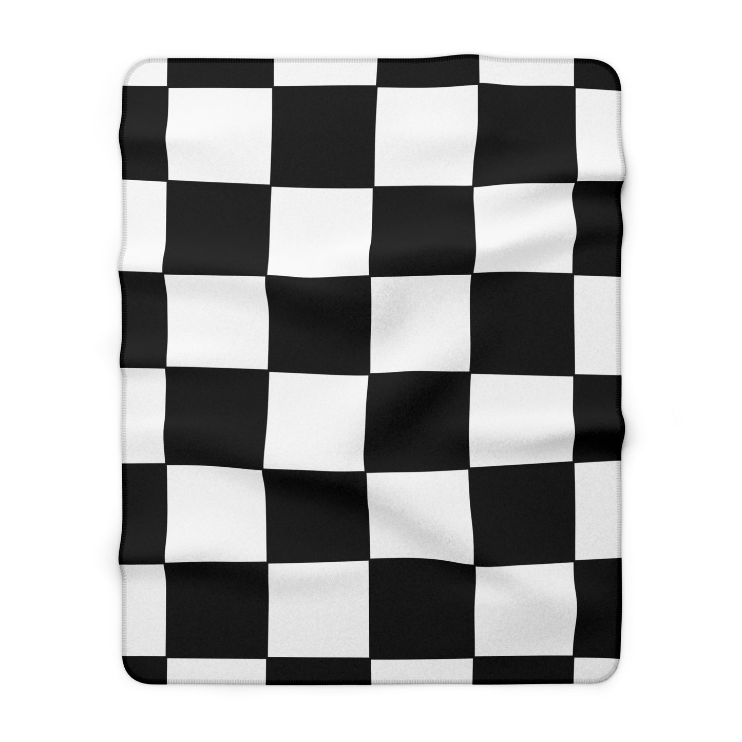 White, Black Retro Check Blanket Throw