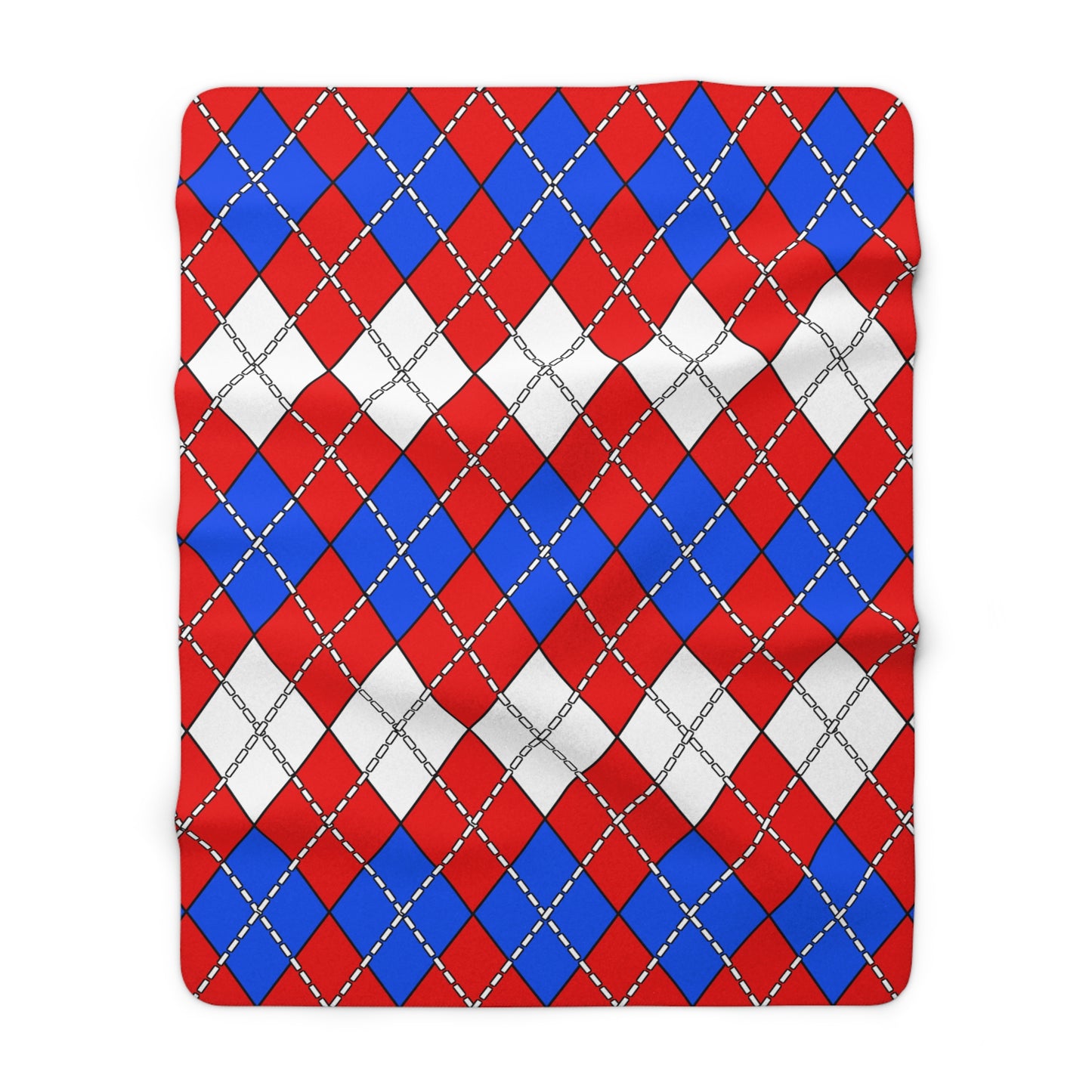 Puerto Rico Retro Argyle Blanket Throw
