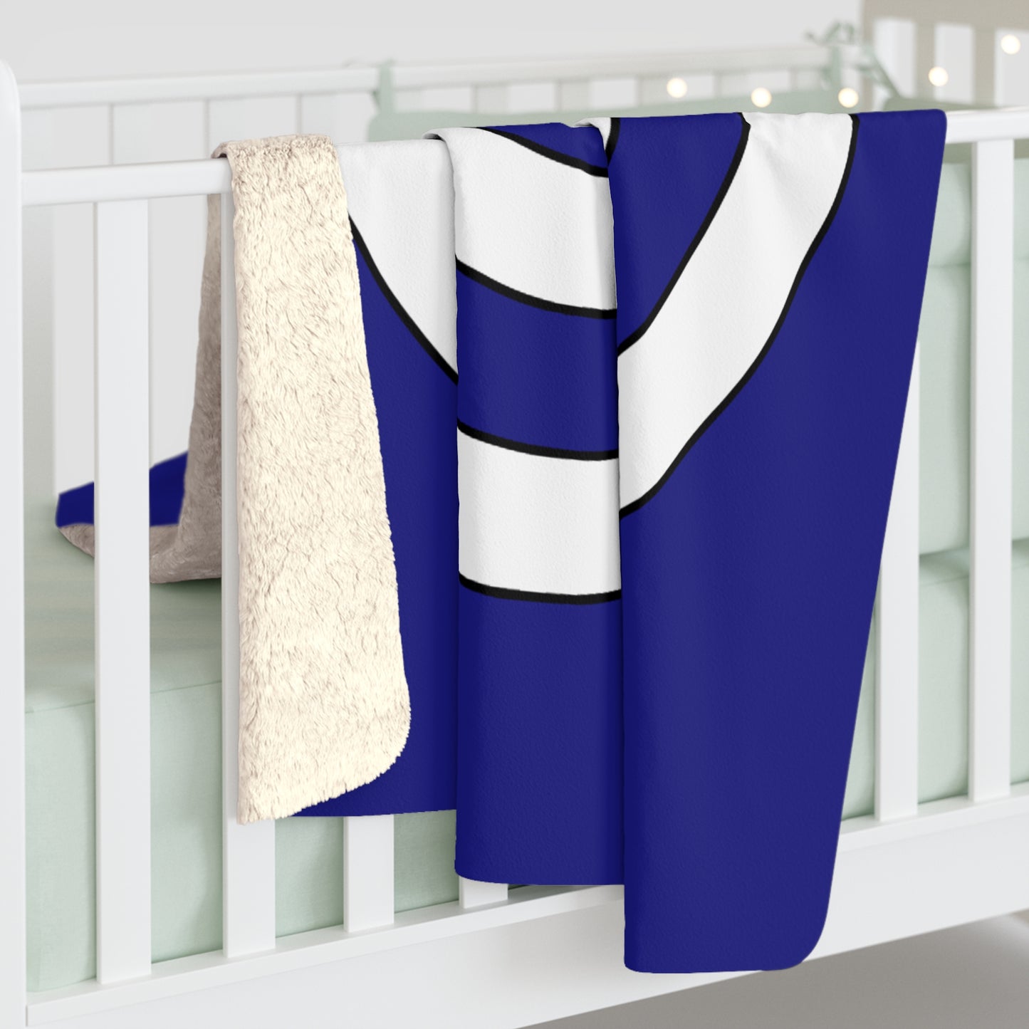 Navy Blue, White Retro Target Blanket Throw
