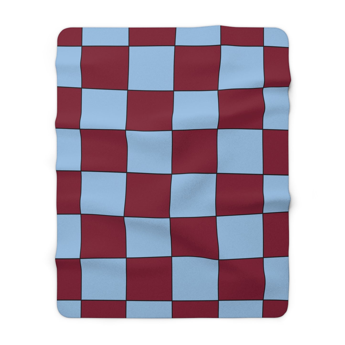 Claret, Blue Retro Check Blanket Throw