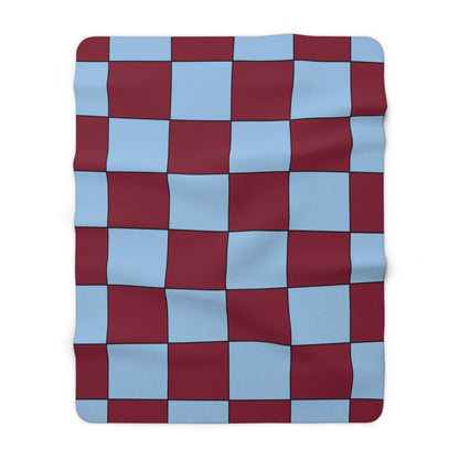 Claret, Blue Retro Check Blanket Throw