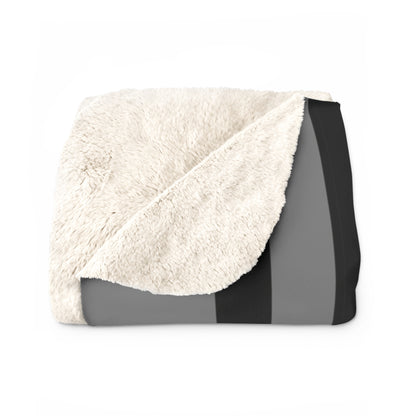 Grey, Black Retro Stripes Blanket Throw