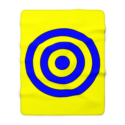 Yellow, Blue Retro Target Blanket Throw