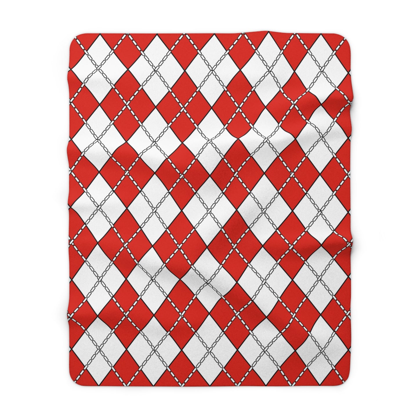 French Polynesia Retro Argyle Blanket Throw