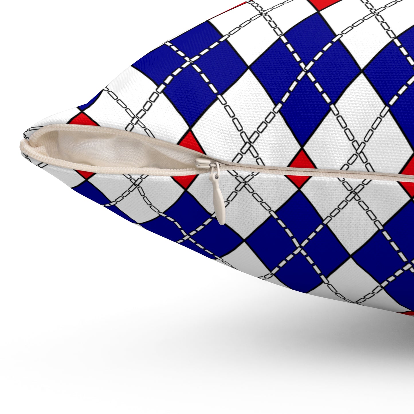 France Retro Argyle Cushion Pillow