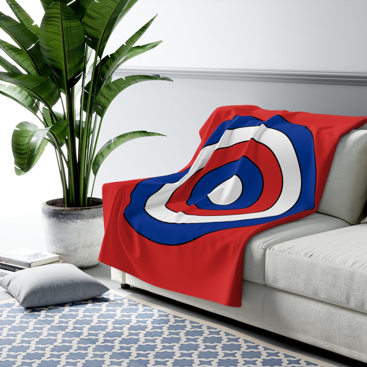 Bouvet Island Retro Target Blanket Throw