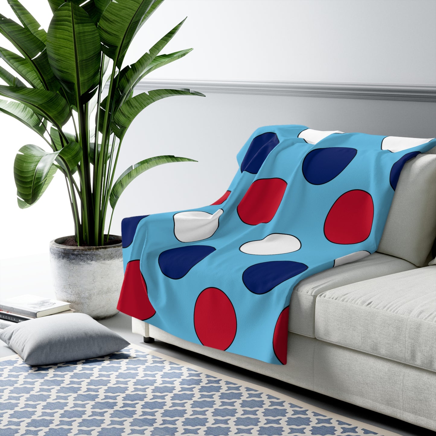 Fiji Retro Polka Dots Blanket Throw