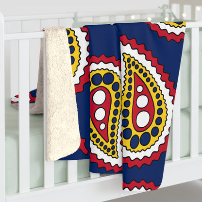 Turks And Caicos Islands Retro Paisley Blanket Throw
