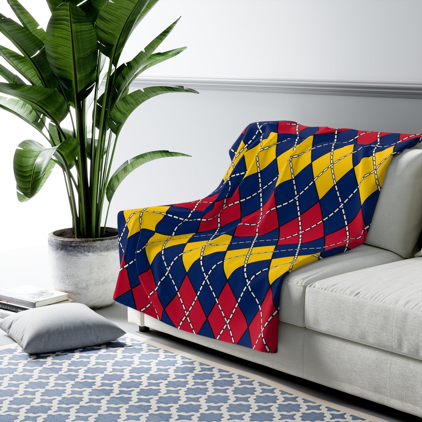 Chad Retro Argyle Blanket Throw