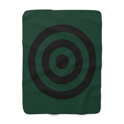 Dark Green, Black Retro Target Blanket Throw