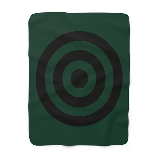 Dark Green, Black Retro Target Blanket Throw