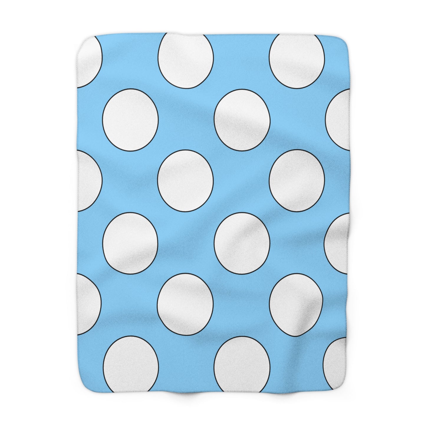 Light Blue, White Retro Polka Dots Blanket Throw