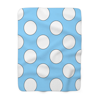 Light Blue, White Retro Polka Dots Blanket Throw