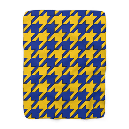 European Union Retro Houndstooth Blanket Throw