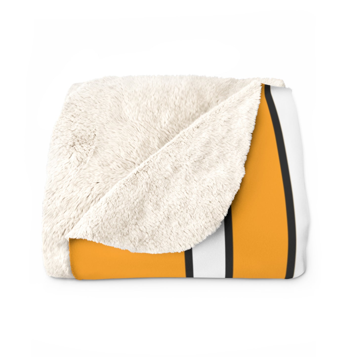 Orange, White Retro Stripes Blanket Throw