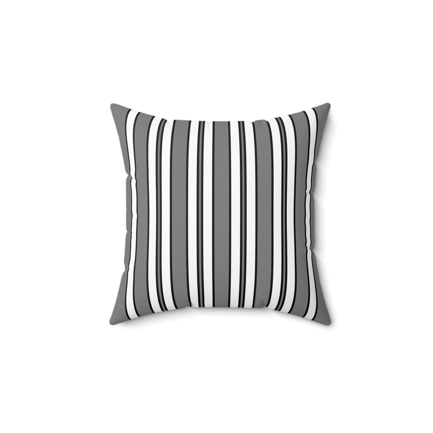 Grey, White Retro Stripes Cushion Pillow