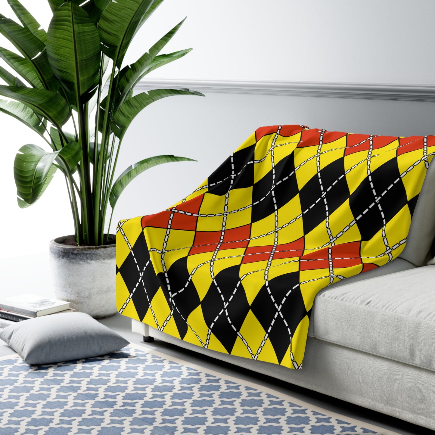 Uganda Retro Argyle Blanket Throw