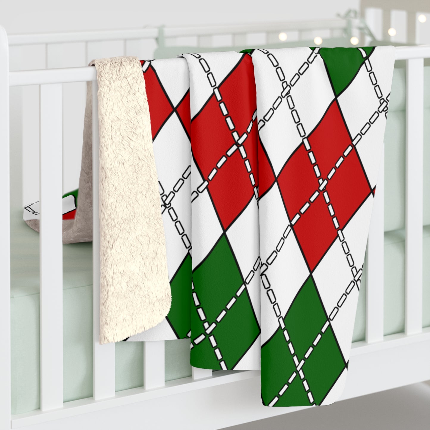 Tajikistan Retro Argyle Blanket Throw