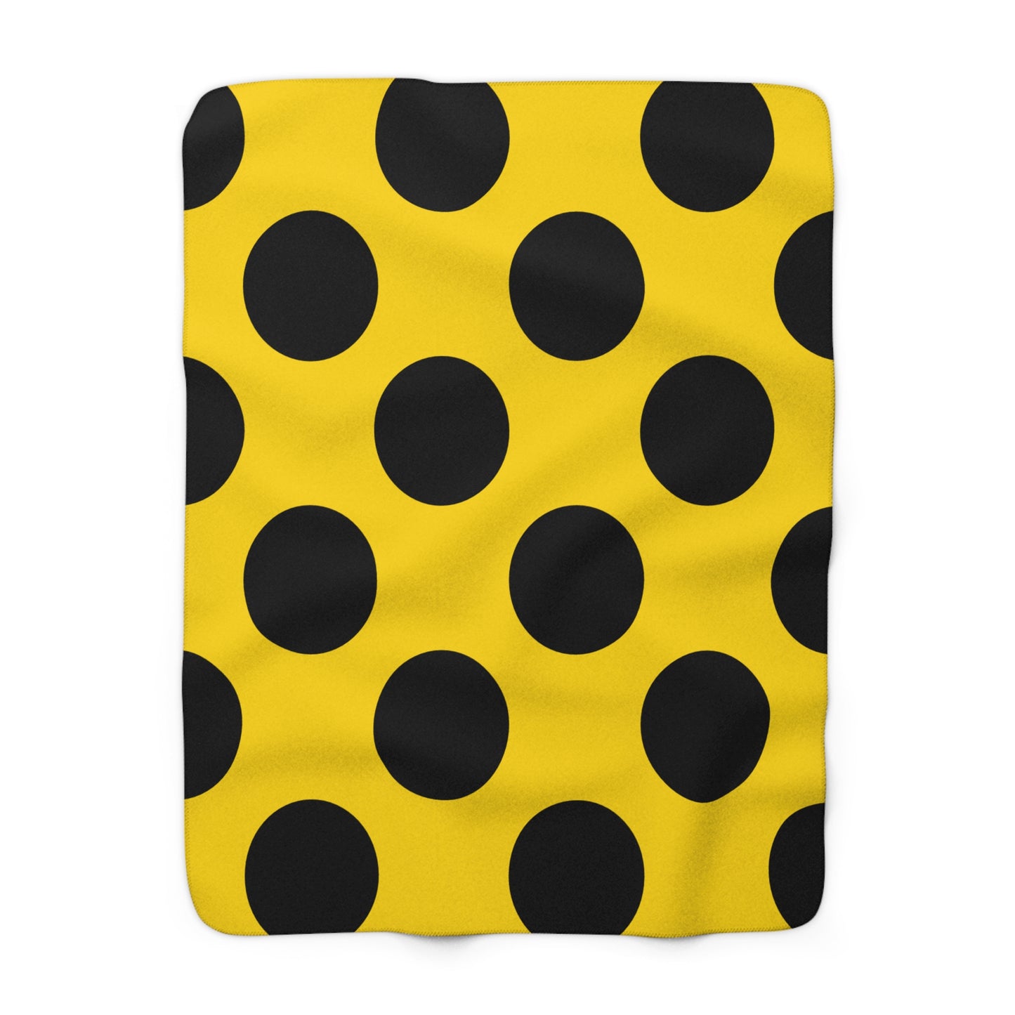Gold, Black Retro Polka Dots Blanket Throw