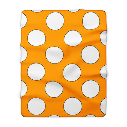 Orange, White Retro Polka Dots Blanket Throw