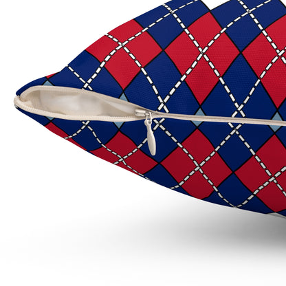 Falkland Islands Retro Argyle Cushion Pillow