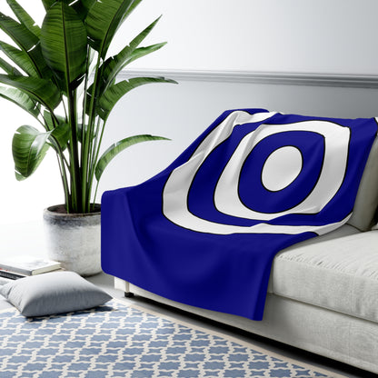 Dark Blue, White Retro Target Blanket Throw