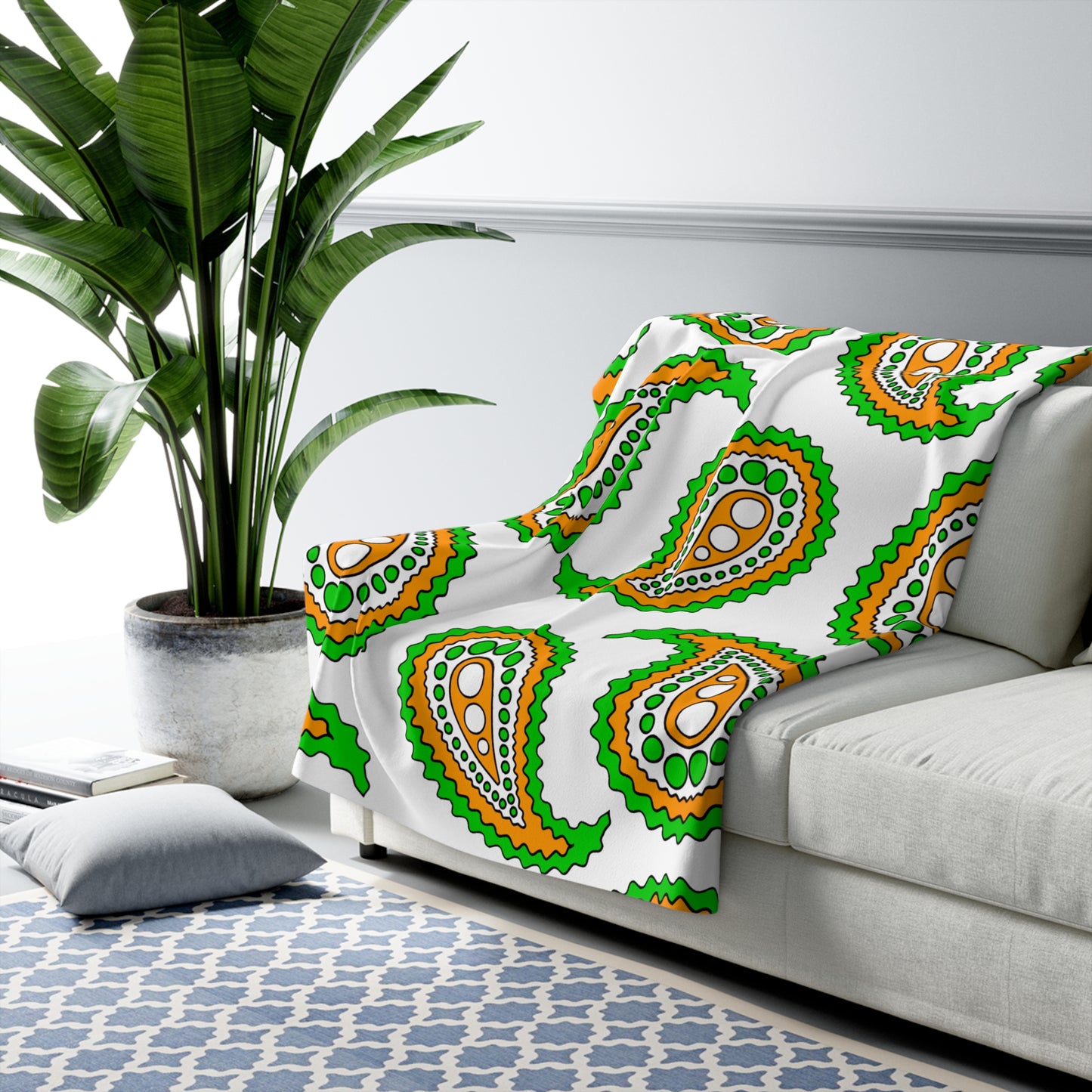 Cote Divoire Retro Paisley Blanket Throw
