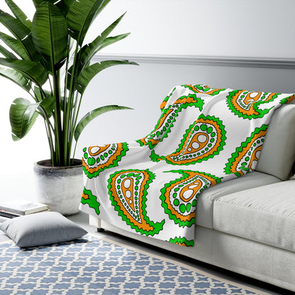 Cote Divoire Retro Paisley Blanket Throw