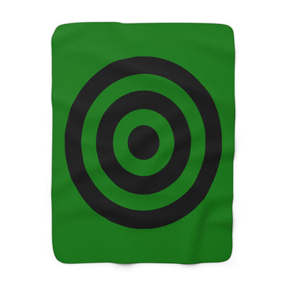 Green, Black Retro Target Blanket Throw